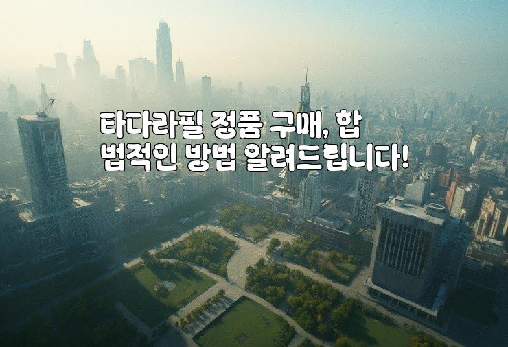 타다라필 정품 구매, 합법적인 방법 알려드립니다!