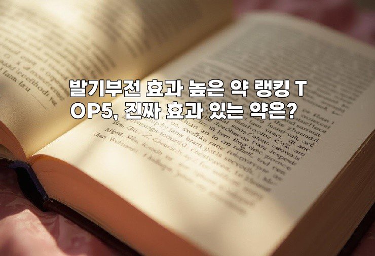 발기부전 효과 높은 약 랭킹 TOP5, 진짜 효과 있는 약은?